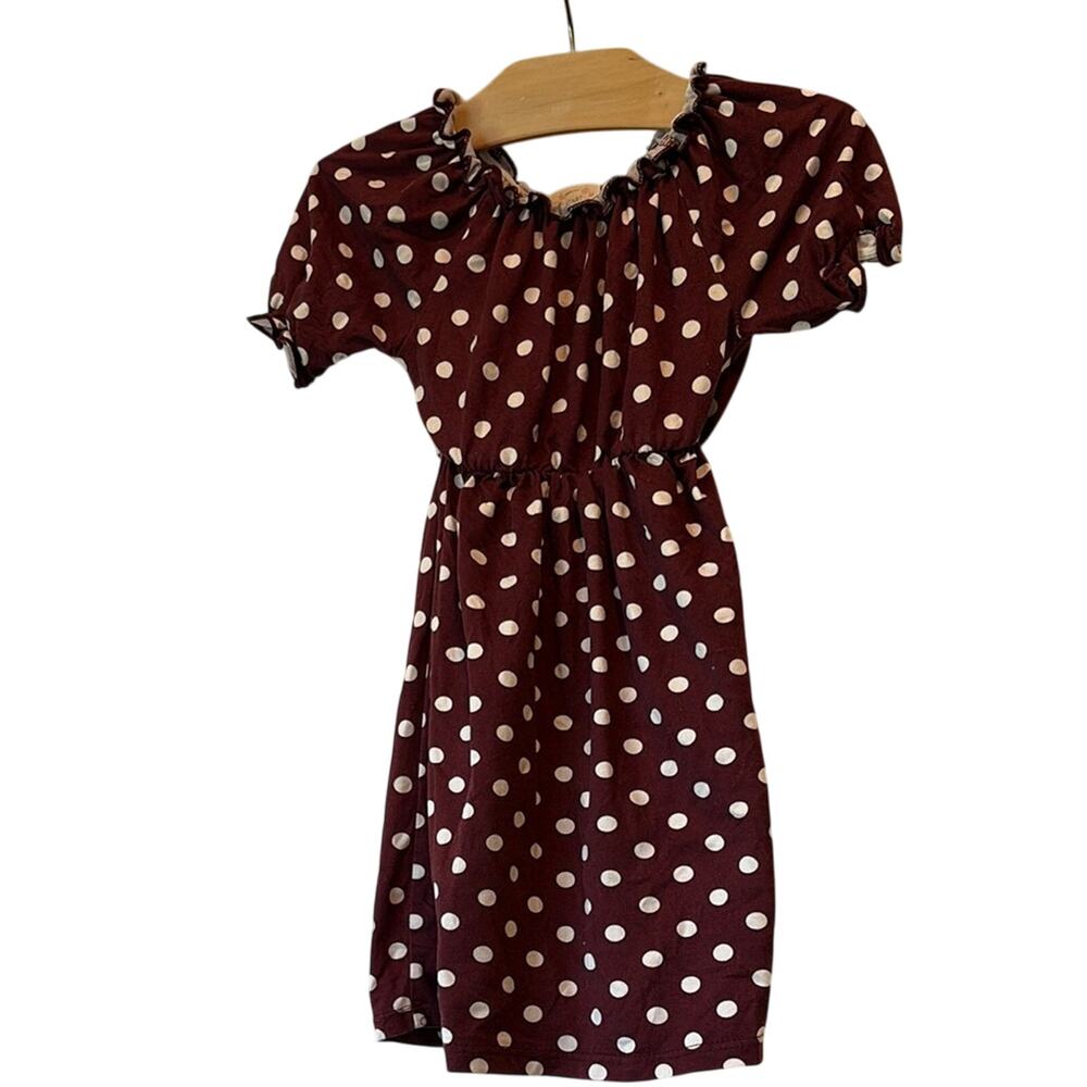 ❤️5/$25❤️ Heart & Arrow Polka Dot Dress in Burgundy and White